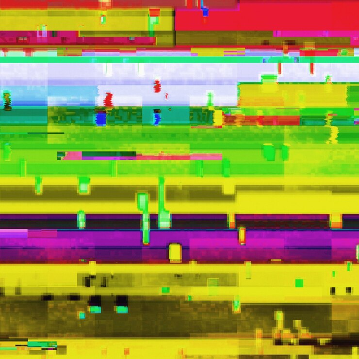 Foto abstracto verde claro y amarillo fallo único daño de grano digital ruido de píxeles grunge textura colorida