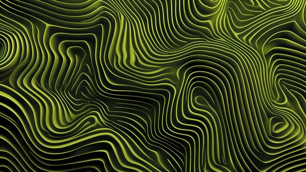 Abstracto verde Realista 3D Topografia Relief texturizado com camadas onduladas