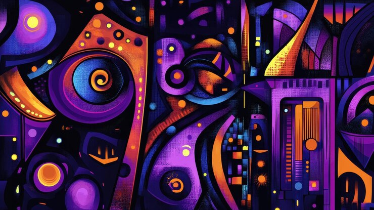Abstracto Vibrante diseño de arte geométrico con colores y formas audaces
