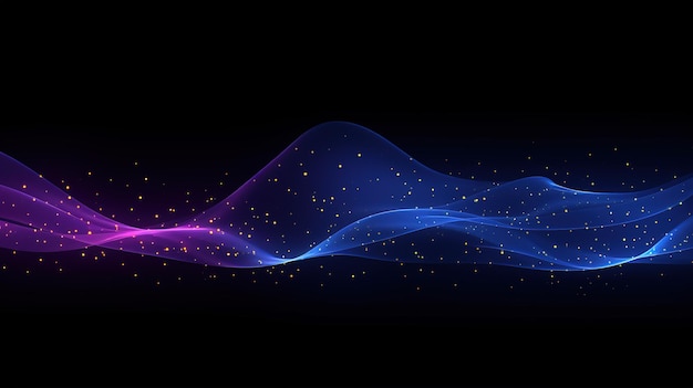 Abstracto violeta brilhante ondas de néon IA generativa