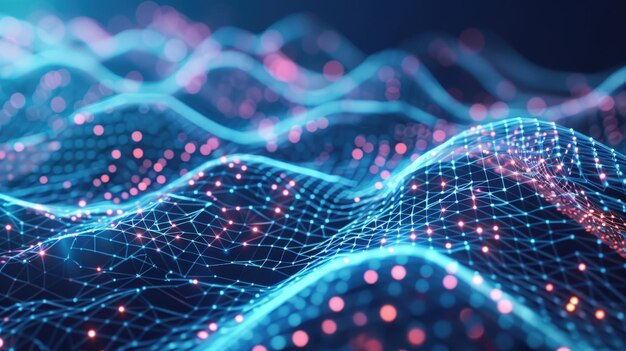 Abstracto Visualización de ondas de datos digitales generativa