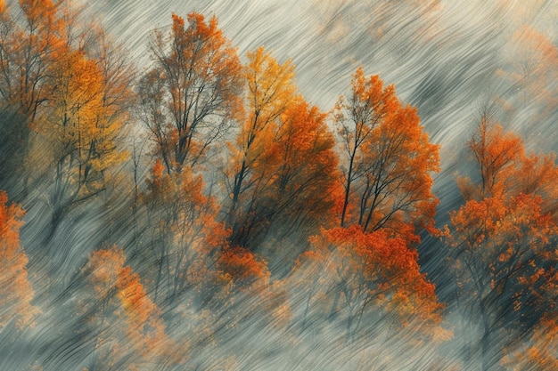 Foto abstrair paisagem de outono com árvores