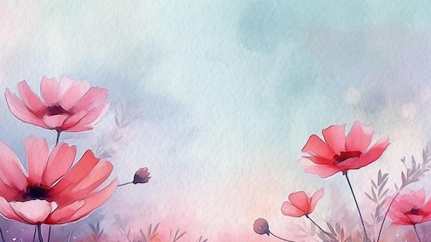 Abstrakt, Blumen-, Rosa, Blume, Aquarell, Hintergrund, Auf, Paper