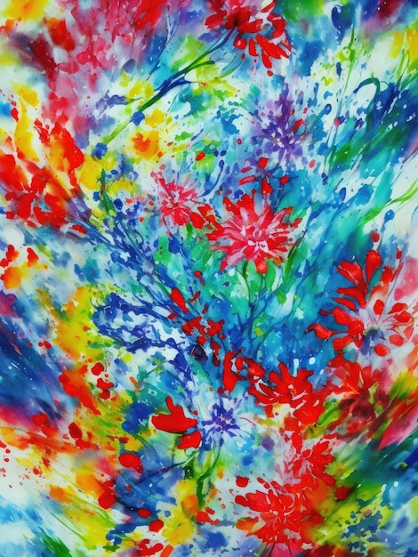 Foto abstrakt farbenfrohe malerei blumenwandpapier