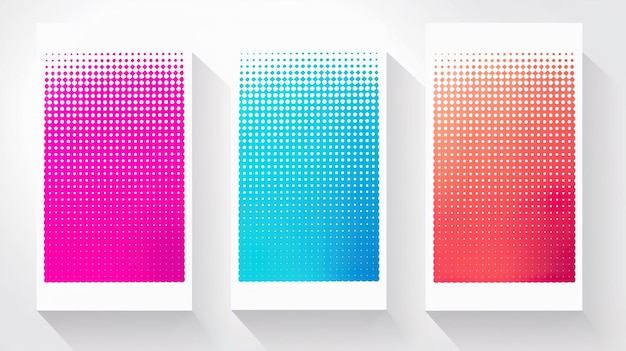 Abstrakt farbenfroher Gradient Halbton Polka Punkte Stil Berg Flüssigkeit Landschaftsmuster Hintergrund