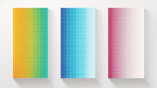 Abstrakt farbenfroher Gradient Halbton Polka Punkte Stil Berg Flüssigkeit Landschaftsmuster Hintergrund