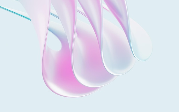 Abstrakt gekrümmter Metallhintergrund 3D-Rendering