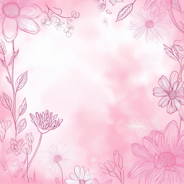 Abstrakt Handgezeichneter Blumenhintergrund