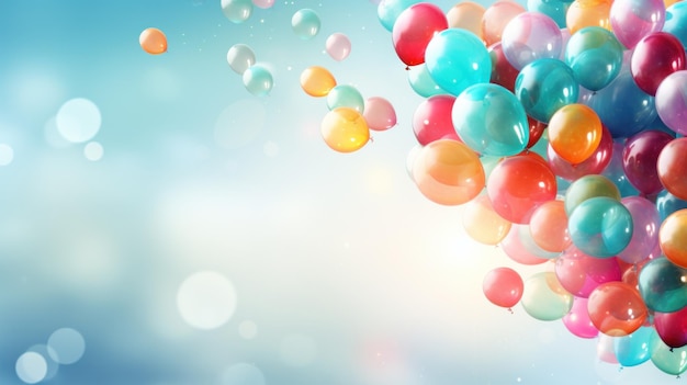 Abstrakt Urlaubs-Hintergrund mit Ballons geschmückt