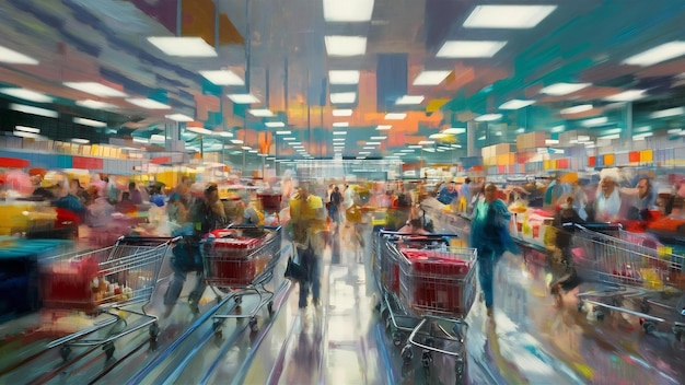 Abstrakt verschwommen Supermarkt und Einzelhandelsgeschäft