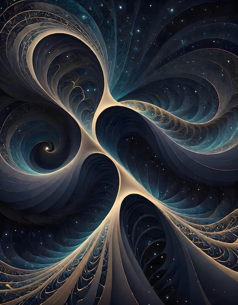 Abstrakt Vibrant Swirls of Fractals Generative KI