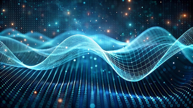 Abstrakt Wellenpartikeltechnologie Hintergrunddesign