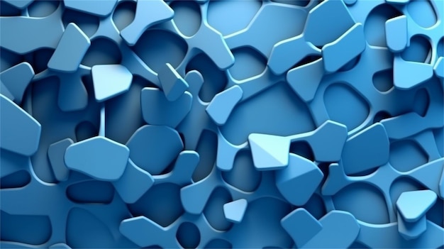 Abstrakte 3D-Darstellung des blauen polygonalen Hintergrunds Futuristischer polygonaler Hintergrund