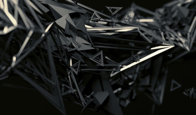 Abstrakte 3D-Darstellung von polygonaler Form