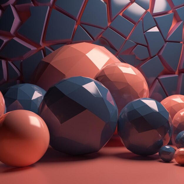 Abstrakte 3D-geometrische Formen Hintergrund Trendiges dynamisches volumetrisches Design Generative KI