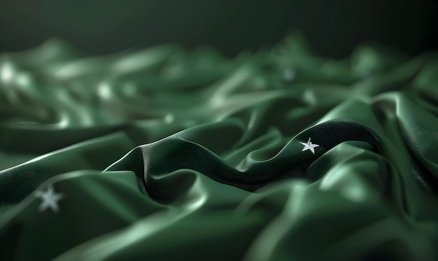 Abstrakte 3D-Illustration mit wellenförmigem Hintergrund der pakistanischen Flagge