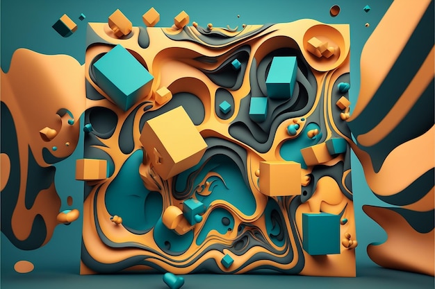 Abstrakte 3D-Oberflächen-Hintergrund digitale Malerei Kunstwerk abstrakte Hintergrund