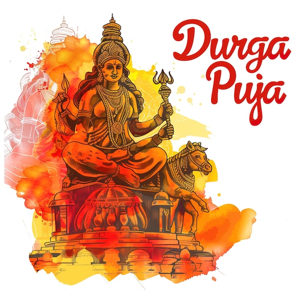 abstrakte Abbildung des Durga Puja-Vektors
