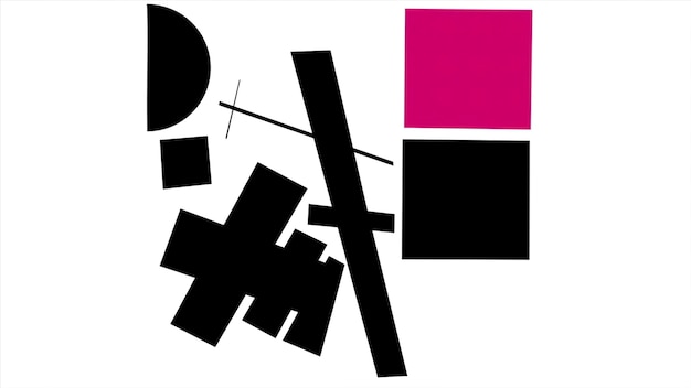 Abstrakte Animation verschiedener flacher geometrischer Formen, die ihre Farbe ändern, modernes Kunstkonzept