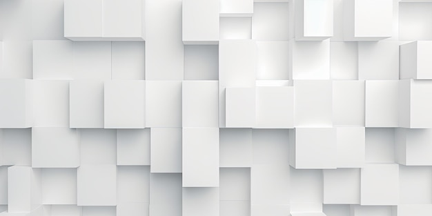 Foto abstrakte anordnung von weißen würfelkisten, die eine futuristische perspektive bieten