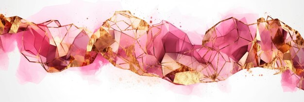 Abstrakte Aquarell-Kunstwerke gemischt mit buzzigen geometrischen Formen für den Hintergrund von Social-Media-Banner-Generative-AI-Bild