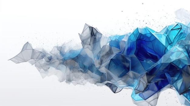 Abstrakte Aquarell-Kunstwerke gemischt mit buzzigen geometrischen Formen für den Hintergrund von Social-Media-Banner-Generative-AI-Bild