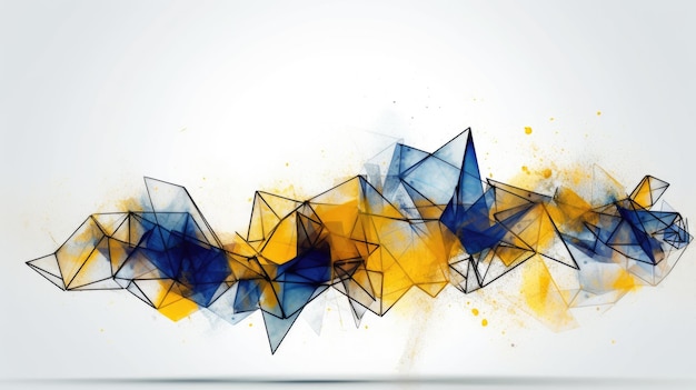 Abstrakte Aquarell-Kunstwerke gemischt mit buzzigen geometrischen Formen für den Hintergrund von Social-Media-Banner-Generative-AI-Bild