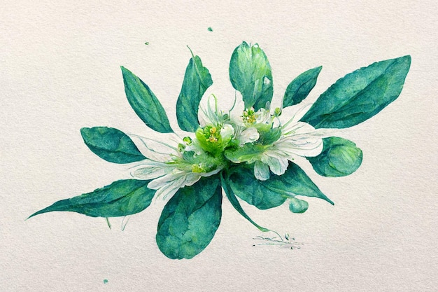 Foto abstrakte aquarellillustration von blumen.