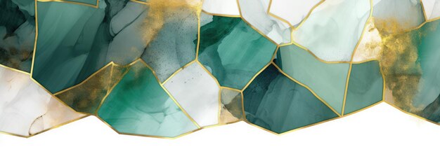 Abstrakte Aquarellkunstwerke gemischt mit lebhaften geometrischen Formen für den Hintergrund eines generativen KI-Bildes für Social-Media-Banner