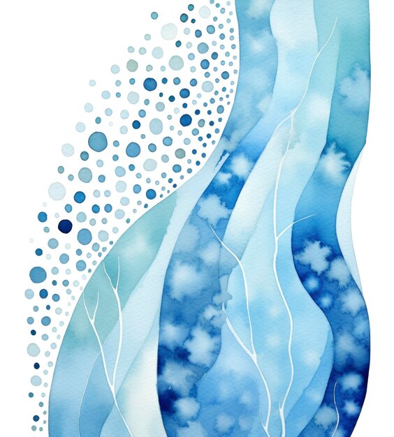 abstrakte Aquarellmalerei mit blauem Thema