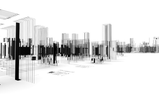 Abstrakte Architektur. Bauplan der Stadt.