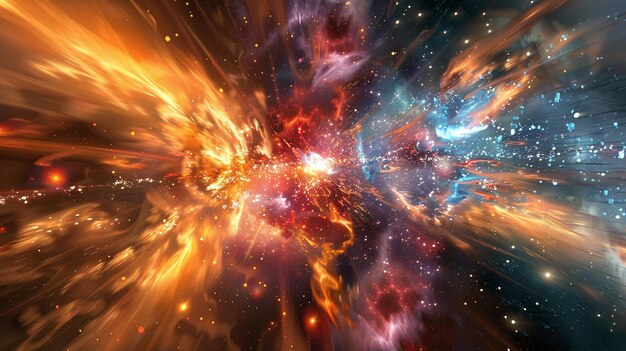 abstrakte Big-Bang-Fusion-Visuals für Wissenschaftsbegeisterte