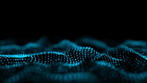 Abstrakte blaue Teilchenwelle