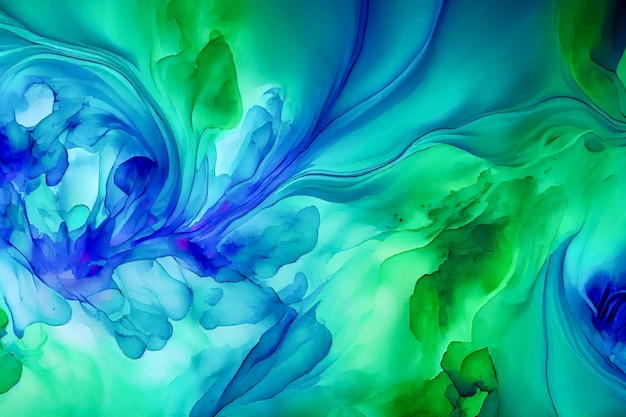 Abstrakte blaue und grüne Farbe Generative KI