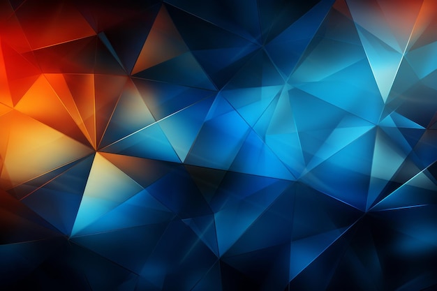 abstrakte blaue und orangefarbene Dreiecke Hintergrund