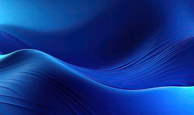 Abstrakte blaue Wellentapete, kreativer futuristischer Linienhintergrund für Banner-Postkarte, Buchillustrationskarte, erstellt mit generativen KI-Tools