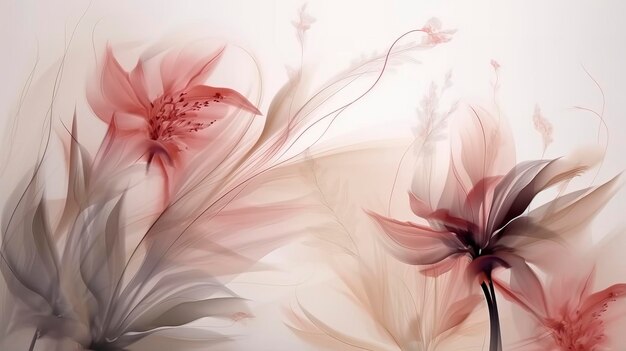 Abstrakte Blume delikate botanische Blumen-Hintergrund generiert ai
