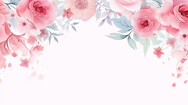 Abstrakte blumige Aquarellfarbe auf Papierfarbe texturierter Hintergrund mit Hochzeitsblumenrand