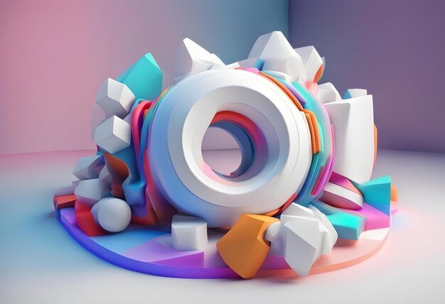 abstrakte bunte 3D-Form