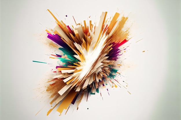 Abstrakte bunte helle lebendige Farben flüssige Acrylfarbe Explosion auf weißem Hintergrund mit Farbexplosion und Tropfen Business-Hintergrund-Vorlage