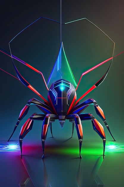 Abstrakte Cyber-Spinne