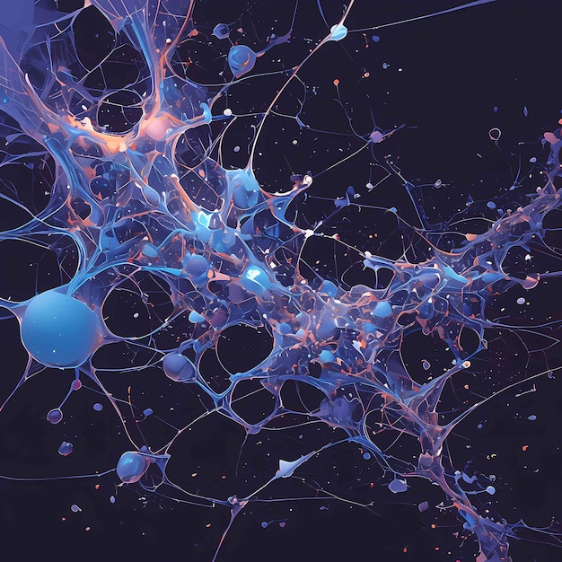 Foto abstrakte darstellung von neuronalen verbindungen im gehirn