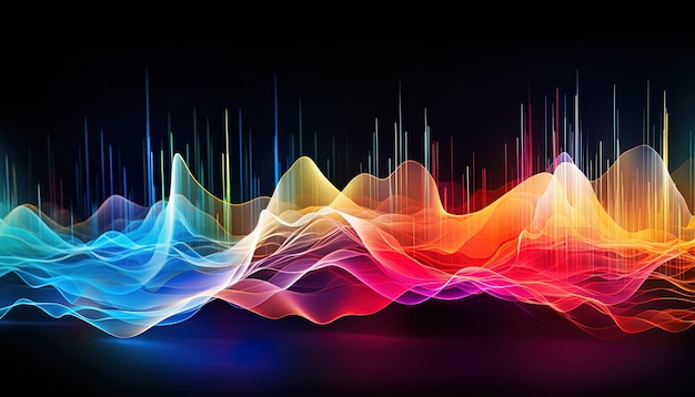 Abstrakte Darstellung von Schallwellen zur Veranschaulichung der Wirkung audiobasierter Medien