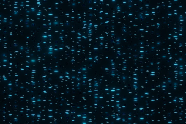 Foto abstrakte digitale leuchtende matrix blaue lichtstreifen bewegen sich techno hintergrund 3d-rendering