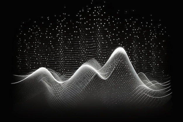 Abstrakte digitale Welle von Partikeln Futuristische Punktwelle Technologiehintergrund KI-generierte Kunst