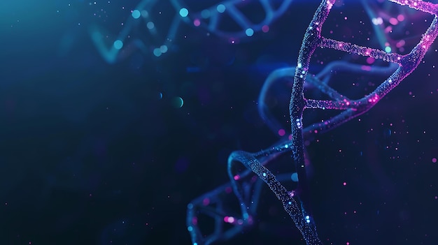 Abstrakte DNA-Helix mit glühenden Teilchen ein futuristisches und modernes Konzept