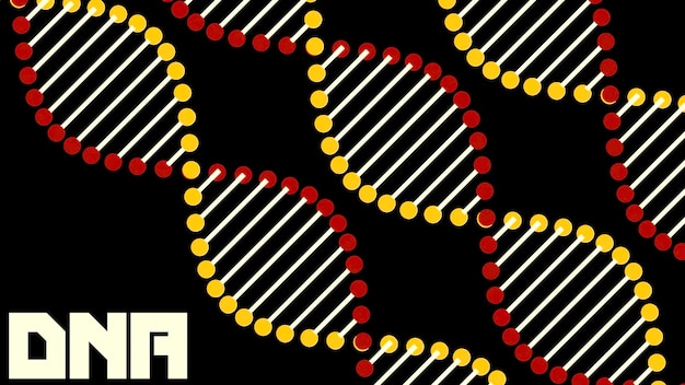 Foto abstrakte dna-spiralen im cartoon-animationsstil designkonzept von medizin und wissenschaft