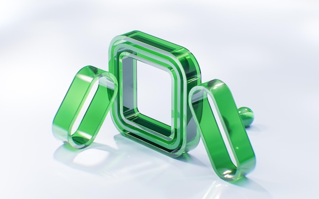 Abstrakte durchsichtige Glasgeometrie Hintergrund 3D-Rendering