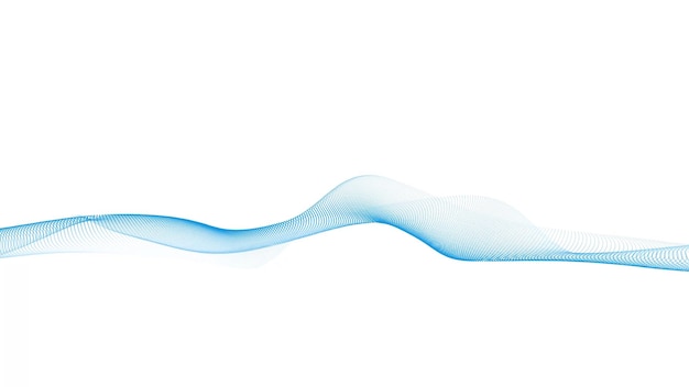 Abstrakte dynamische glatte Welle Klangwellenkonzept Futuristischer Teilchenfluss auf weißem Hintergrund Digitale Impulse-Equalizer-Technologie 3D-Rendering