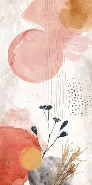 abstrakte Elemente auf einem stilvollen Hintergrund mit Aquarell-Textur